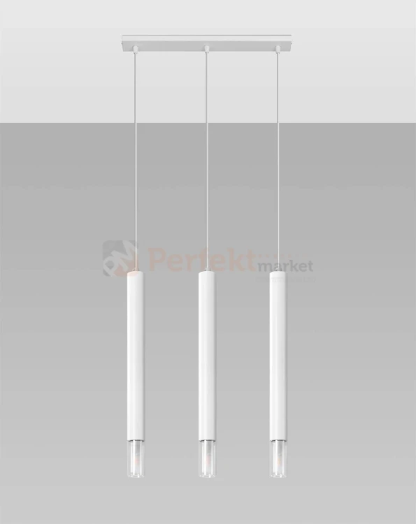 Lampa wisząca WEZYR 3 biała Sollux