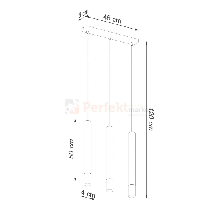 Lampa wisząca WEZYR 3 biała Sollux