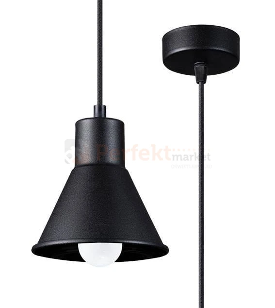 Lampa wisząca TALEJA 1 czarna [E27] Sollux