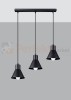 Lampa wisząca TALEJA 3 czarna [E27] Sollux