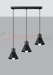 Lampa wisząca TALEJA 3 czarna [E27] Sollux