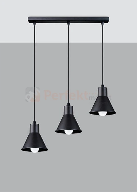 Lampa wisząca TALEJA 3 czarna [E27] Sollux