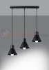 Lampa wisząca TALEJA 3 czarna [E27] Sollux