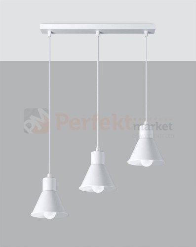 Lampa wisząca TALEJA 3 biała [E27] Sollux