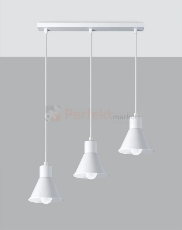 Lampa wisząca TALEJA 3 biała [E27] Sollux
