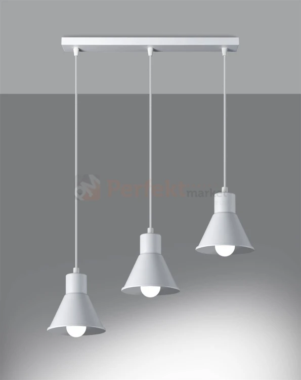 Lampa wisząca TALEJA 3 biała [E27] Sollux