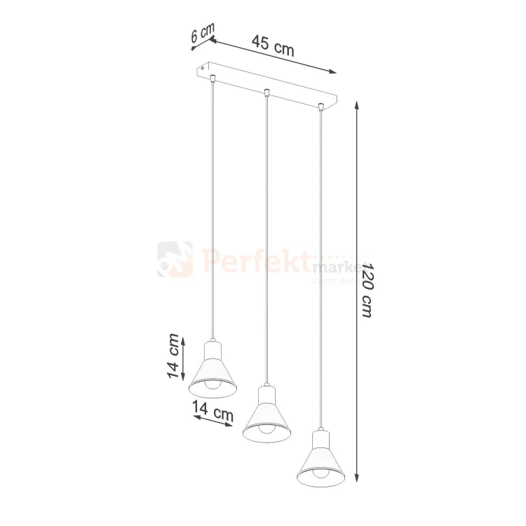 Lampa wisząca TALEJA 3 biała [E27] Sollux