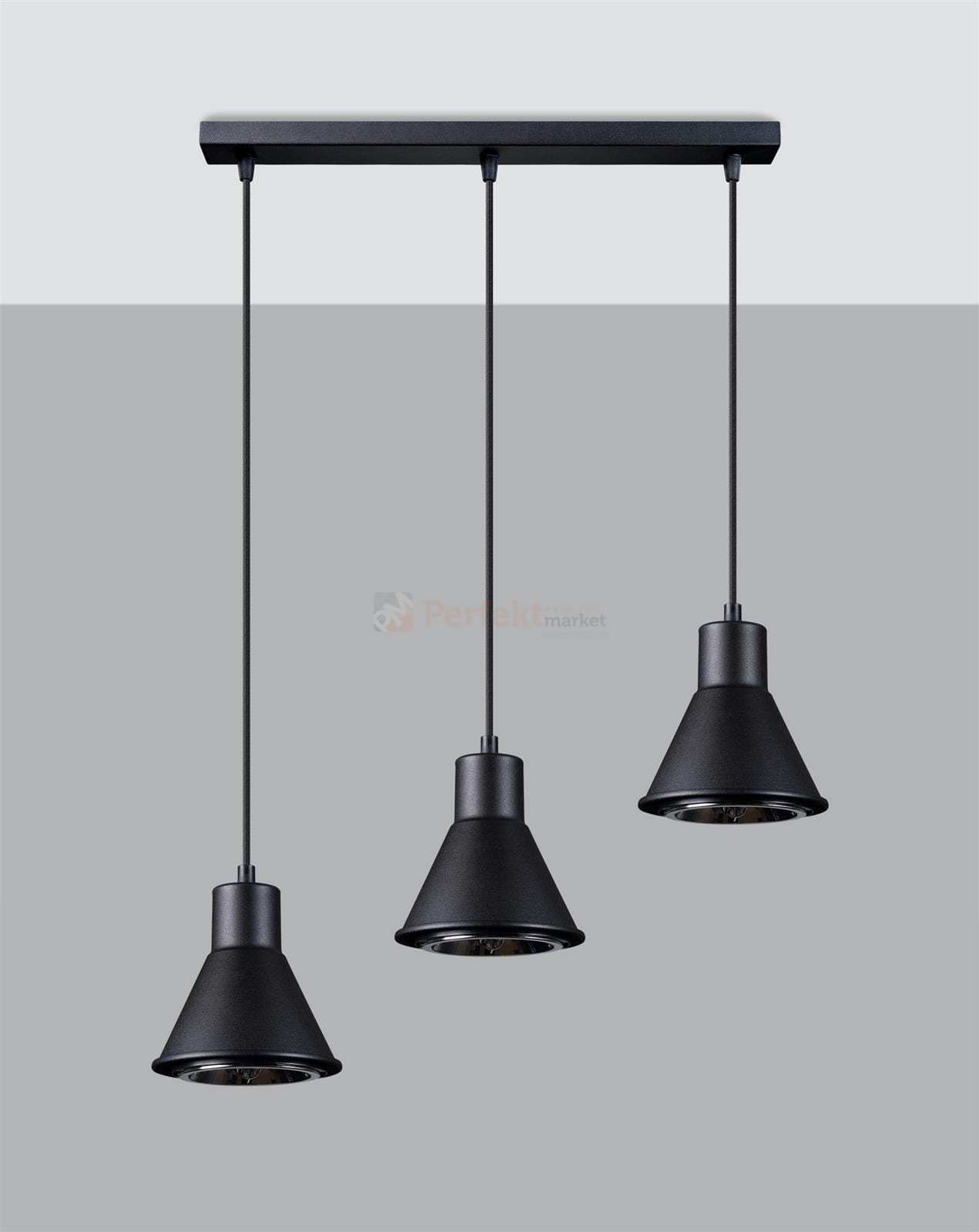 Lampa wisząca TAZILA 3 czarna [ES111] Sollux