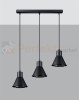 Lampa wisząca TAZILA 3 czarna [ES111] Sollux