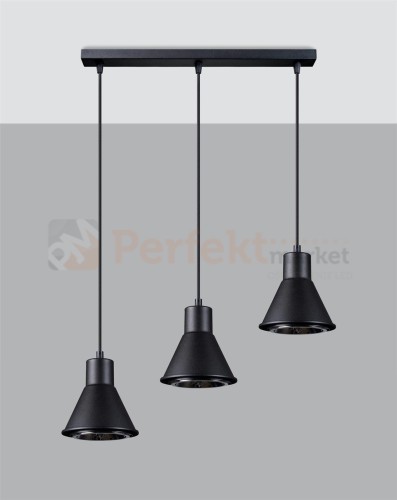 Lampa wisząca TAZILA 3 czarna [ES111] Sollux