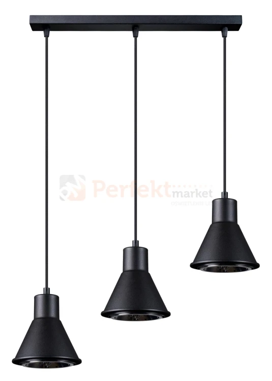 Lampa wisząca TAZILA 3 czarna [ES111] Sollux
