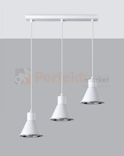 Lampa wisząca TAZILA 3 biała [ES111] Sollux