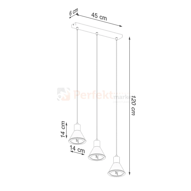 Lampa wisząca TAZILA 3 biała [ES111] Sollux