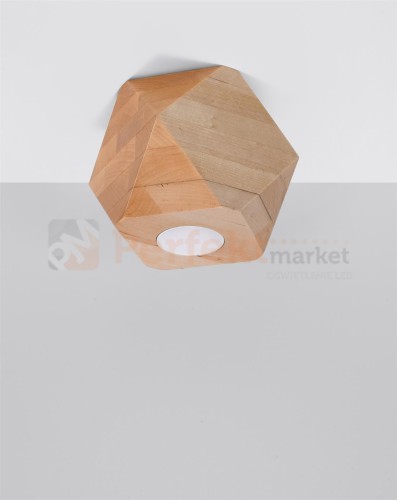 Plafon WOODY 1 naturalne drewno Sollux