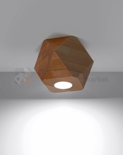 Plafon WOODY 1 naturalne drewno Sollux