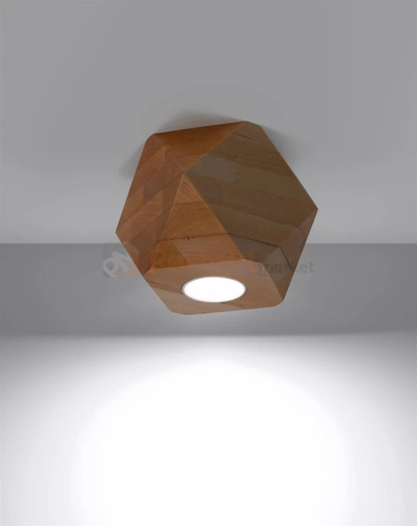 Plafon WOODY 1 naturalne drewno Sollux