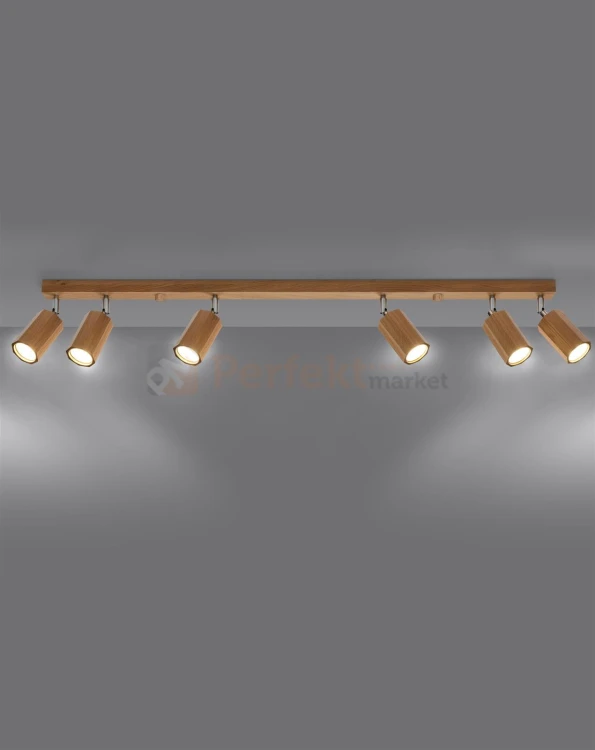 Plafon ZEKE 6 dąb Sollux