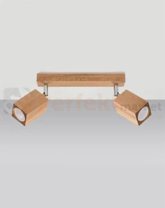 Plafon spot regulowany drewniany KEKE 2 dąb Sollux SL.1036
