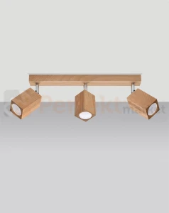 Plafon oprawa drewniana regulowana spot KEKE 3 dąb Sollux SL.1037