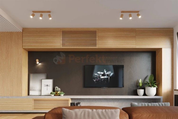 Plafon BERG 6 naturalne drewno Sollux