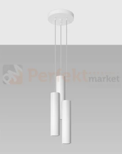 Lampa wisząca LAGOS 3P tuby walce białe Sollux SL.1078