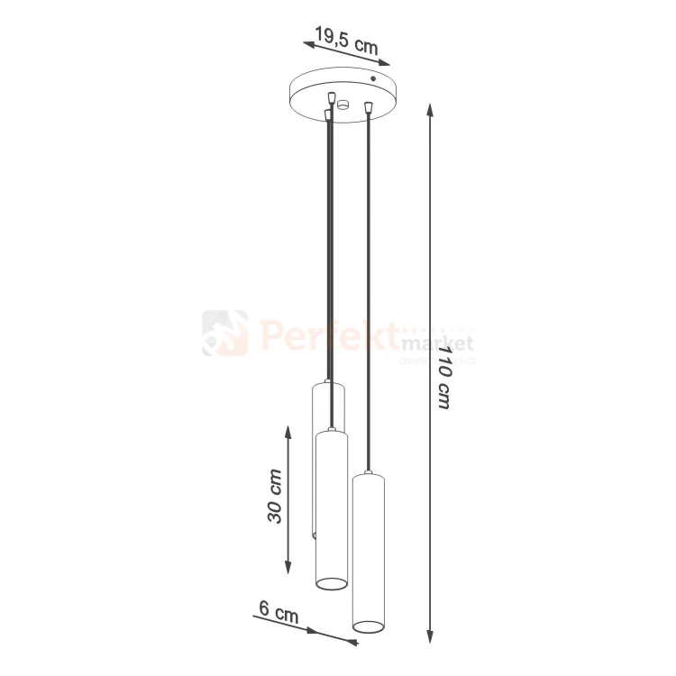 Lampa wisząca LAGOS 3P czarny Sollux