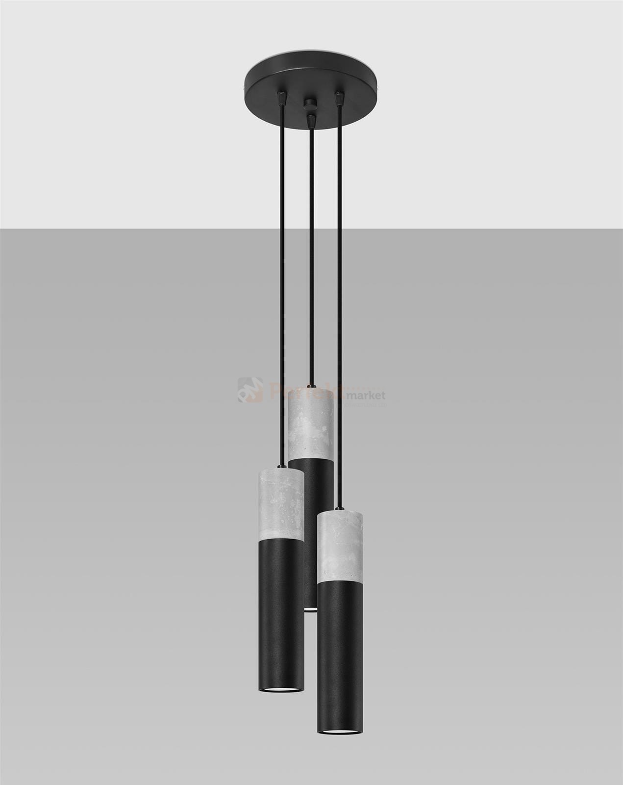 Lampa wisząca BORGIO 3P czarny Sollux