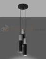 Lampa wisząca BORGIO 3P czarny Sollux