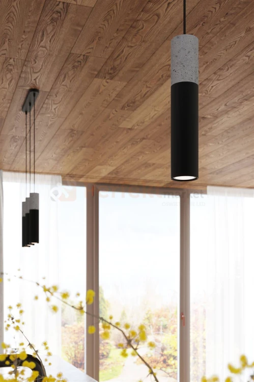Lampa wisząca BORGIO 3P czarny Sollux