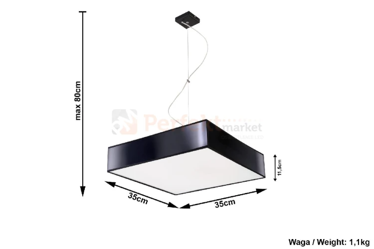 nowoczesna lampa minimal perfektmarket design wisząca sufitowa kwadratowa LED HORUS 35 czarna size.jpg