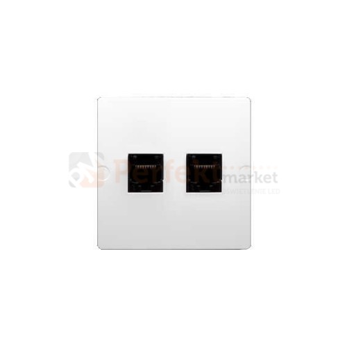 Gniazdo komputerowe RJ45 kategoria 5e + telefoniczne RJ11 moduł biały
 Simon Basic BMF5T.02/11 perfektmarket hurtownia_elektryczna