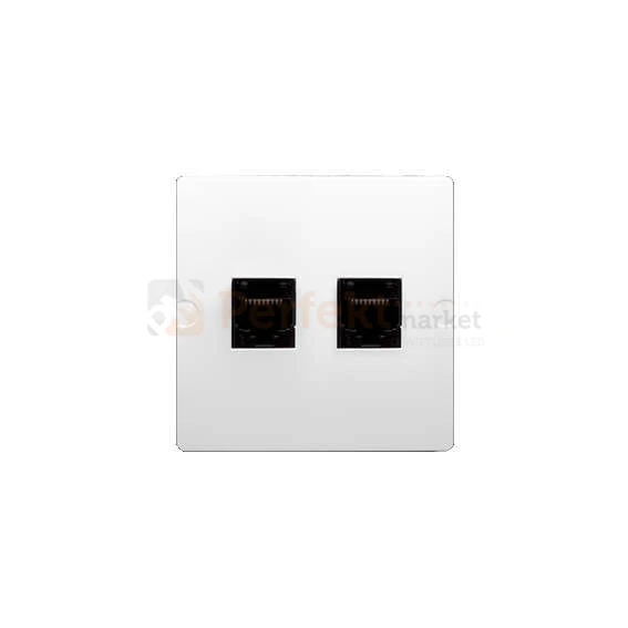 Gniazdo komputerowe RJ45 kategoria 5e + telefoniczne RJ11 moduł biały
 Simon Basic BMF5T.02/11 perfektmarket hurtownia_elektryczna