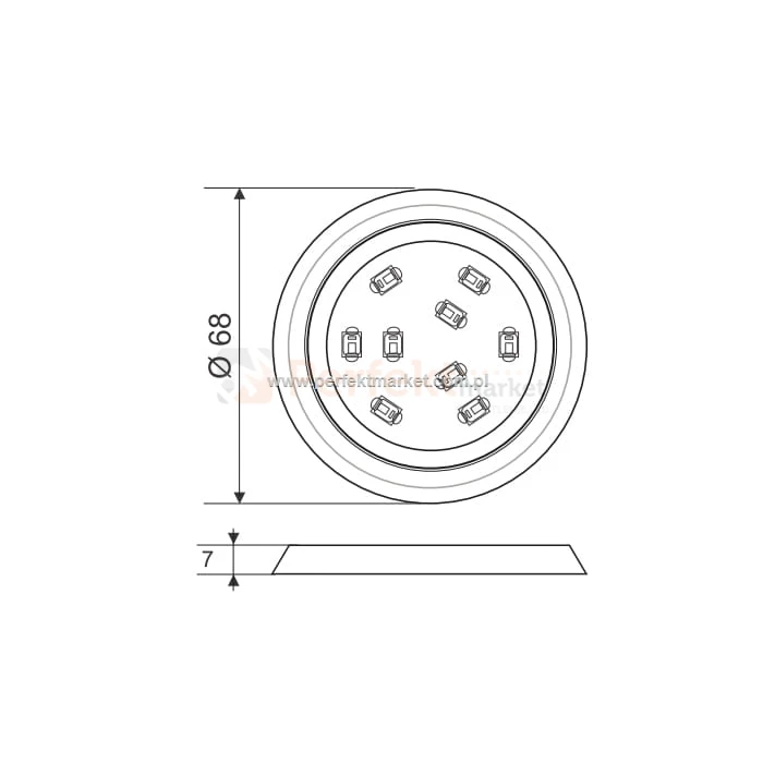 Oprawa meblowa LED okrągła olo-2 12V 2W stal OLO-2 N-WW wymiary perfektmarket oswietlenie