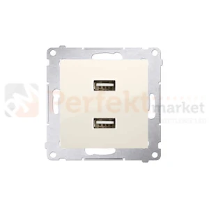 Ładowarka 2xUSB 2.1A 5V/DC podwójna Simon 54 DC2USB.01/41 kremowa