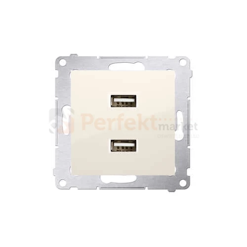 Simon 54 ładowarka do komórki USB podwójne białe DC2USB.01/41 kremowa bez ramki perfektmarket