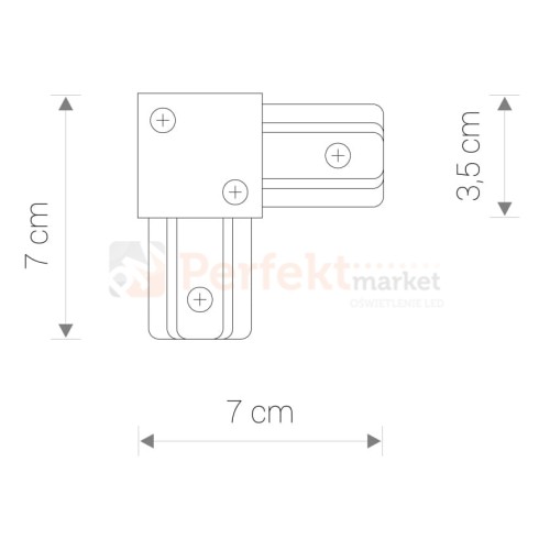 łącznik kątowy do szyn 1 fazowych TRACK 1F HQ biały wymiar perfektmarket olsztyn.jpg