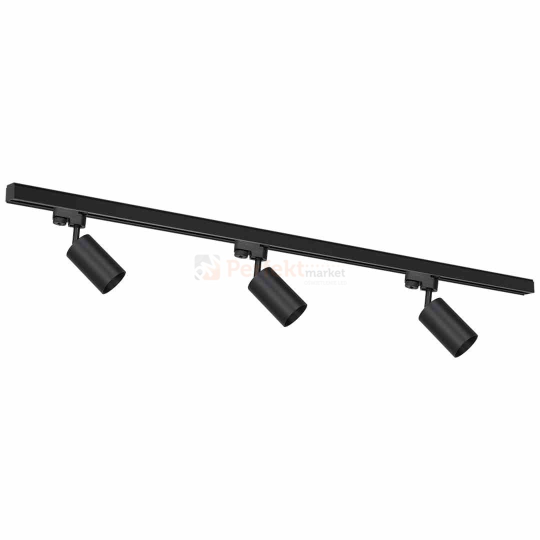 Zestaw Szynoprzewód 3xPipe GU10 + Prowadnica 1,5m - Czarny ML8719
