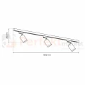 Zestaw Szynoprzewód 3xPipe GU10 + Prowadnica 1,5m - Czarny ML8719