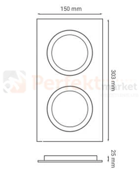 oprawa_halogenowa oprawa_ruchoma kwadratowa podwójna biała wpuszczana oświetlenie_led oprawa_led oświetlenie żarówki_led lampy_sufitowe halogeny_led oprawy_do_łazienki lampa_led crosti gavi 14AR111 wymiary perfektmarket
