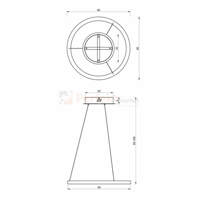 Lampa wisząca GALAXIA GOLD 26W LED ML8421