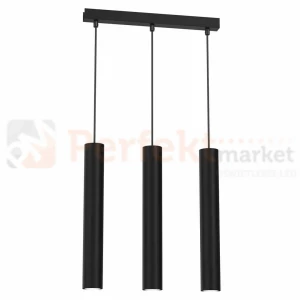 Lampa wisząca tuby czarne HUDSON BLACK 3xGU10 MLP8792