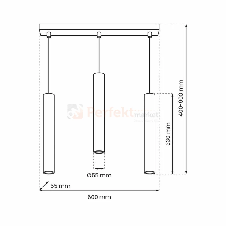Lampa wisząca HUDSON WHITE 3xGU10 MLP8799