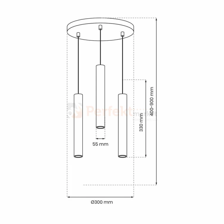 Lampa wisząca HUDSON WHITE 3xGU10 MLP8800