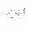 Lampa sufitowa HUDSON WHITE 2xGU10 MLP8802
