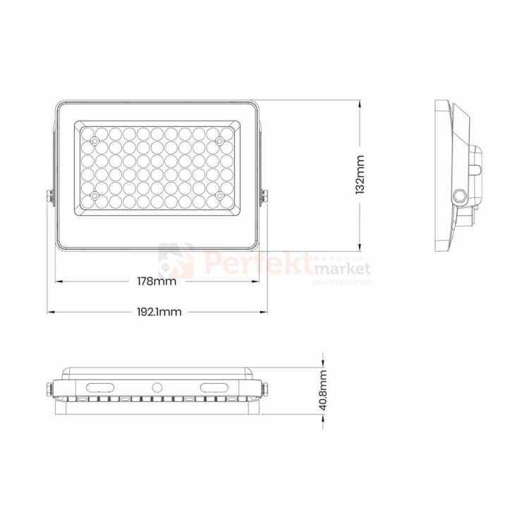 Naświetlacz Solarny Fokus 60W 900lm 6000K EKO9091