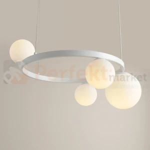 Lampa wisząca szklane kule okrągła Garda 4 biała 1099L_R Aldex