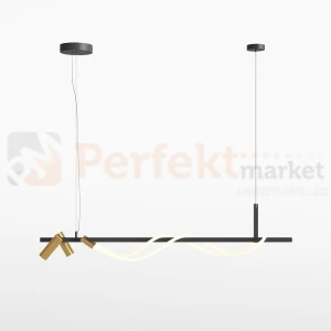Lampa wisząca TAU Maytoni czarno złota wąż reflektorki LED 3000K