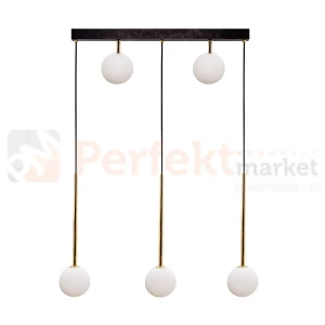 Lampa wisząca na listwie kule białe złoty profil Ali 5641 5xG9 Zuma Line