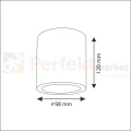 Oprawa natynkowa downlight Jupiter / CERES 10S E27 okrągła szara - nowoczesna lampa spot - schemat