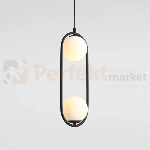 Lampa wisząca szklane kule czarna RIVA 2 BLACK 1086H1 Aldex 
